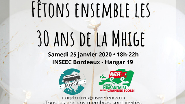 [Save the date] Le 25/01/20 : 30 ans de la MHIGE